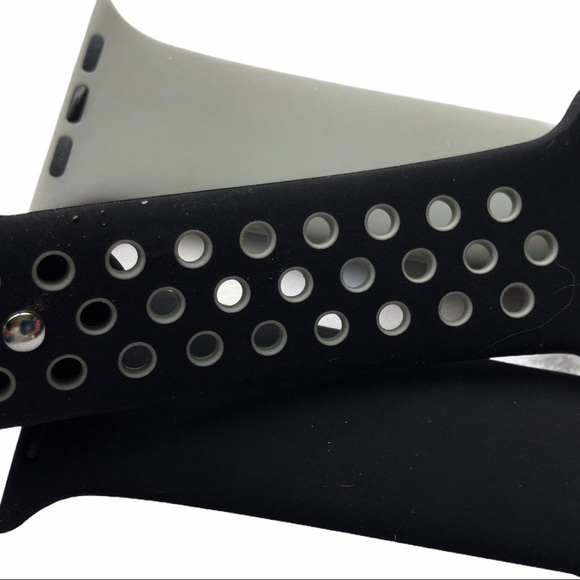 3 Silicone Sport Bands + Bumper Apple Watch 44/45mm M/L Black Gray NEW - Picture 3 of 10